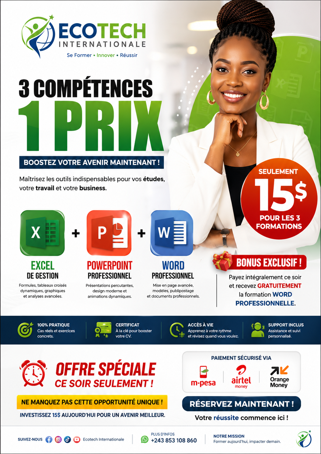 Formation Office Excel, word, PowerPoint